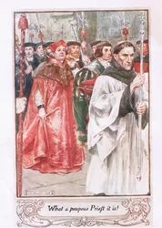 Wat een pompeuze priester is het